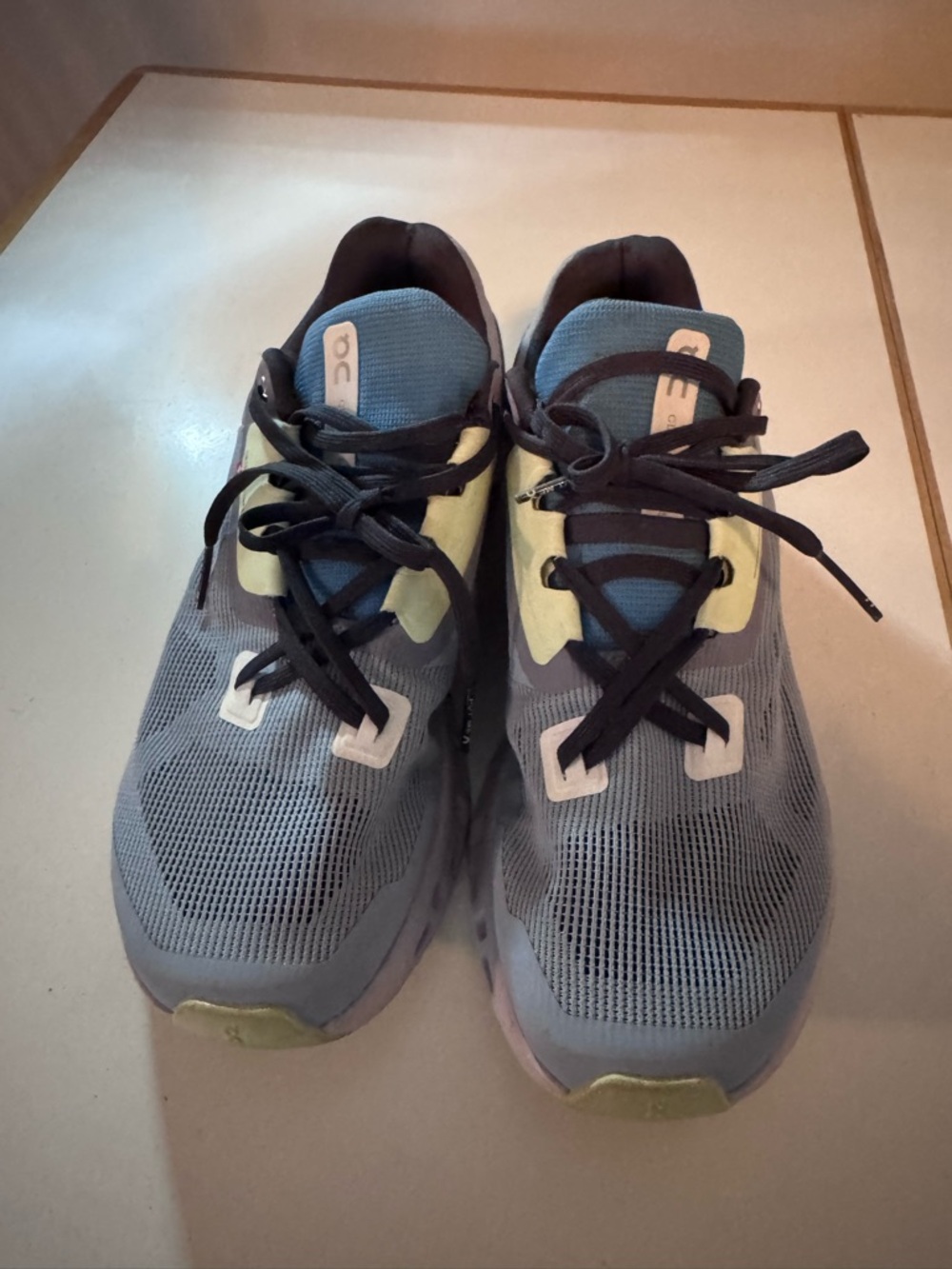 ON Running Dark Gray Sneakers with Blue Trim